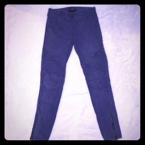 Beulah Blue Moto leggings